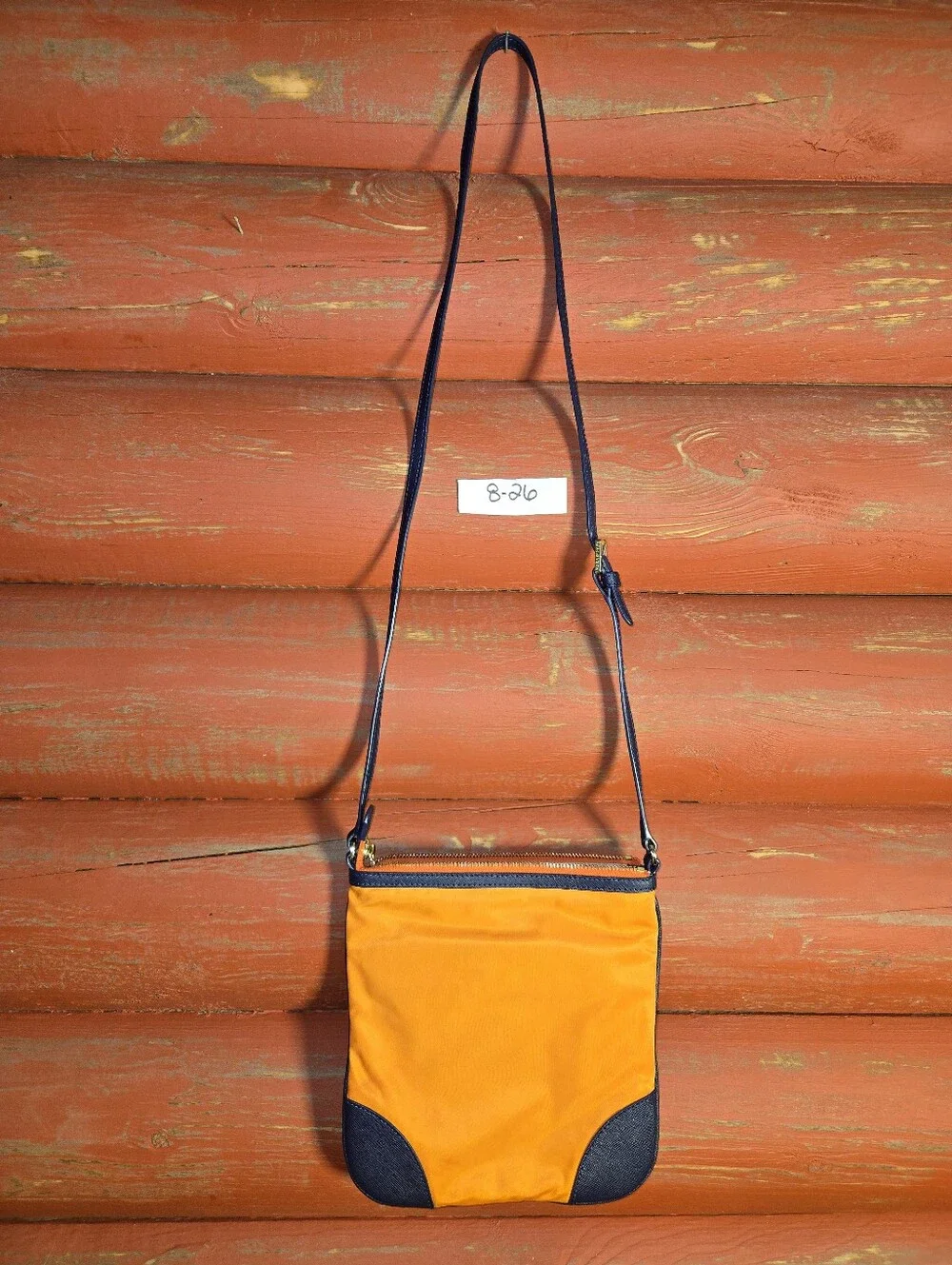 Stained Tory Burch _Navy & Orange Crossbody Bag - Compact Men’s Shoulder Bag